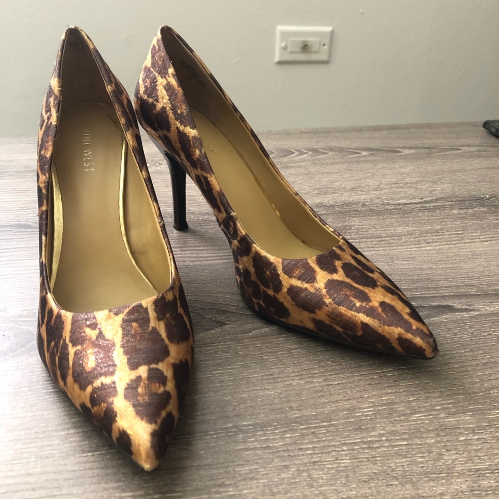 NINE WEST leopard print heels